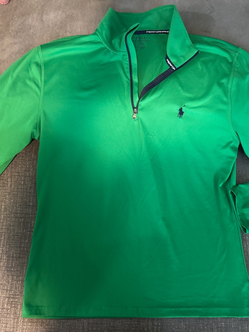 Polo by Ralph Lauren Men's Green Quarter-Zip Performance Polo